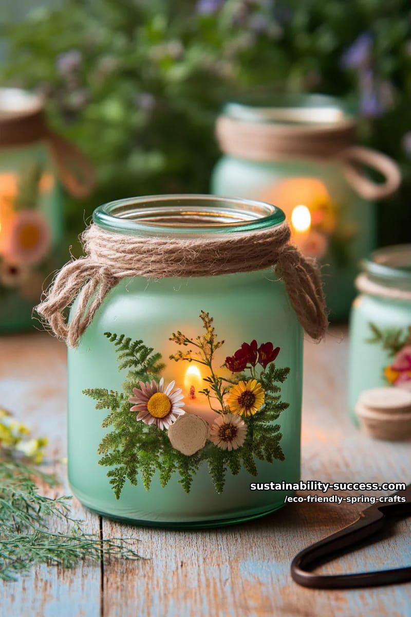 craft magical lanterns featuring pressed flowers and recycled glass jars 1