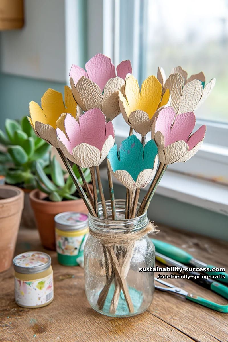 create vibrant egg carton flower bouquets with painted recycled materials 1