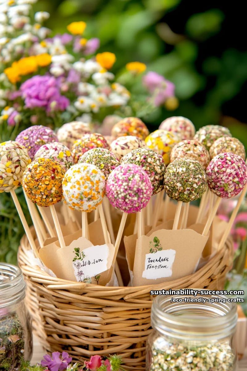 grow seed bomb pops with recycled sticks and homemade wildflower mix 1