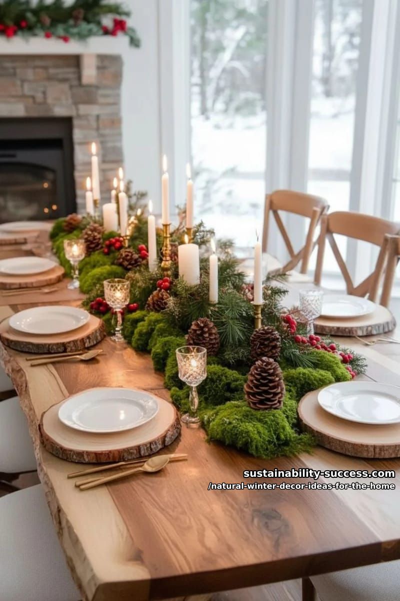 mossy woodland centerpiece featuring miniature deer and rustic bark slices 1