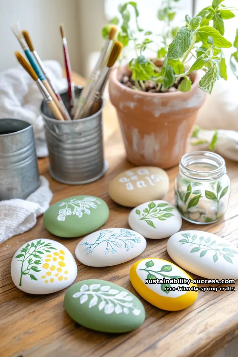 paint pebble garden markers for herbs using leftover acrylics 1