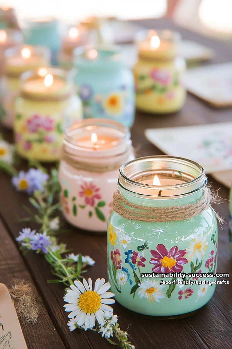 paint springtime jars for upcycled garden lanterns with wildflowers 1