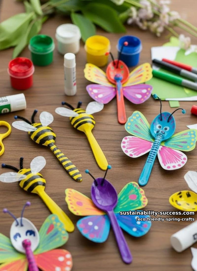 reimagine plastic spoons as buzzing bumblebees and butterflies 1