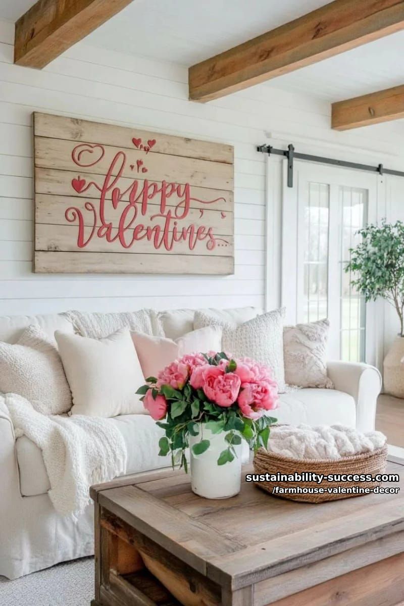 15 Must-Try Farmhouse Valentine Decor Ideas 11 shiplap wall sign with hand-painted red and blush valentine’s love letters 1
