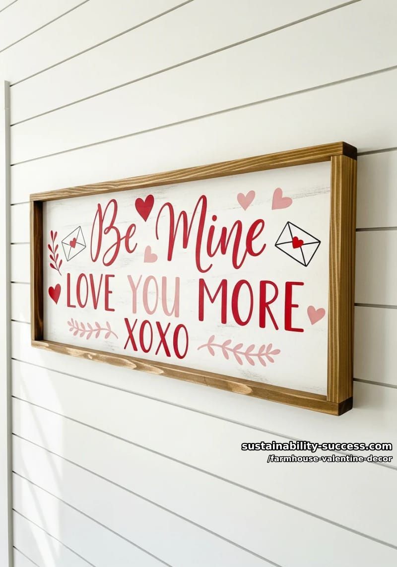 15 Must-Try Farmhouse Valentine Decor Ideas 9 shiplap wall sign with hand-painted red and blush valentine’s love letters 1