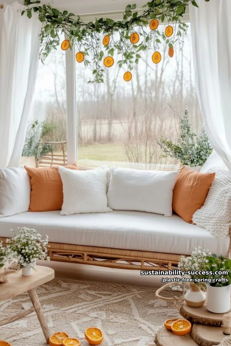 spring garland of dried orange slices, eucalyptus, and baby’s breath 1