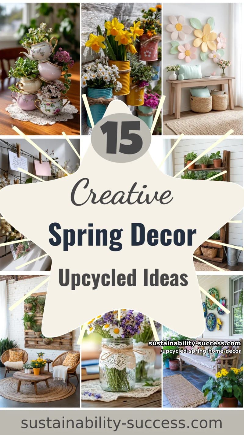 15 Upcycled Spring Home Decor for a Refreshing Look 49 upcycled spring home decor - Collage 48