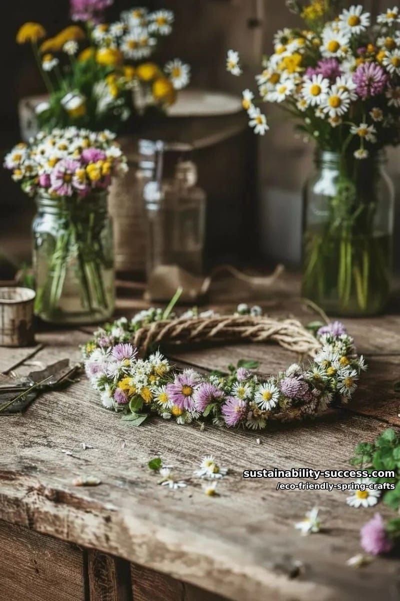 weave wildflower crowns from natural twine and backyard blossoms 1