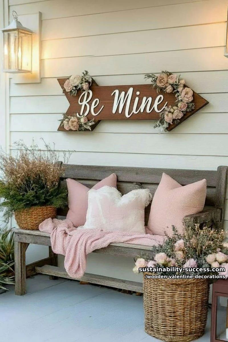 Sustainable Lifestyle Articles 9 wooden arrow sign with hand-lettered “be mine” and dried flowers 25