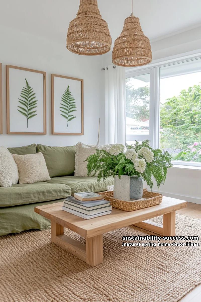 botanical prints in natural oak frames for a soothing gallery wall 1