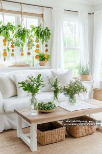 decorate with garlands made from dried citrus slices and upcycled paper leaves 47