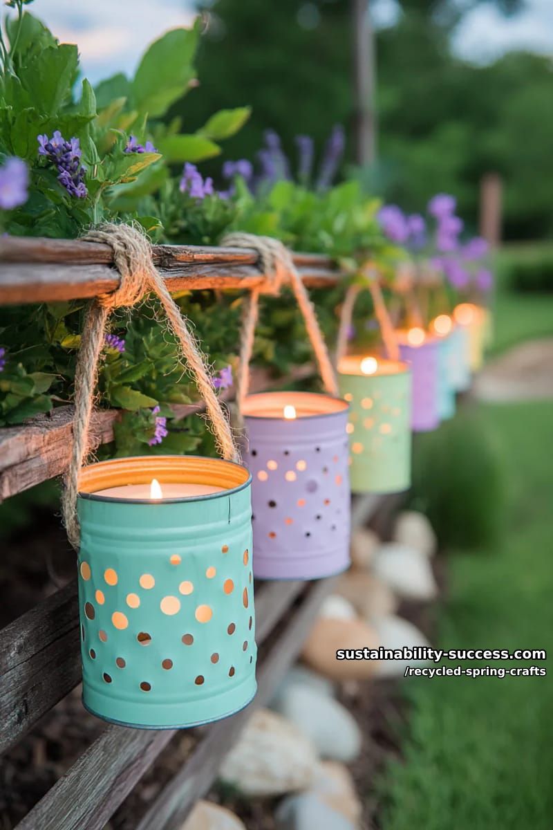 diy garden lanterns from perforated tin cans 1