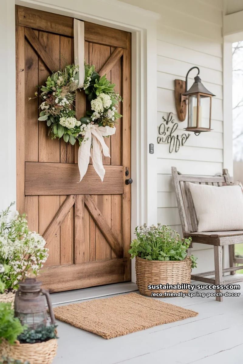 diy wreath with dried flowers, seed pods, and biodegradable ribbon 1