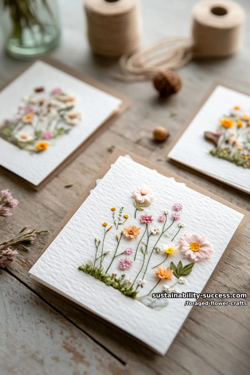 miniature flower garden scenes on handmade greeting cards 1
