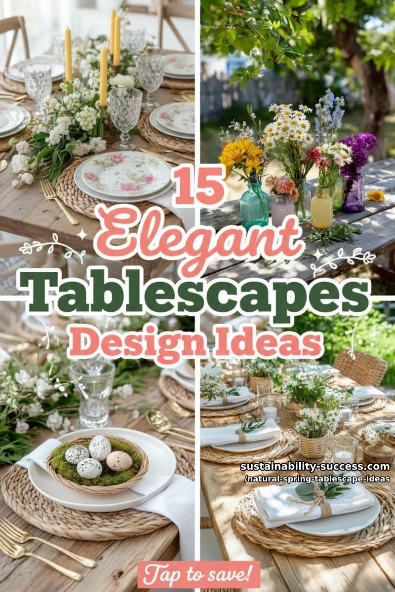 15 Elegant Natural Spring Tablescape ideas with Trendy Details 38 natural spring tablescape ideas - Collage 37