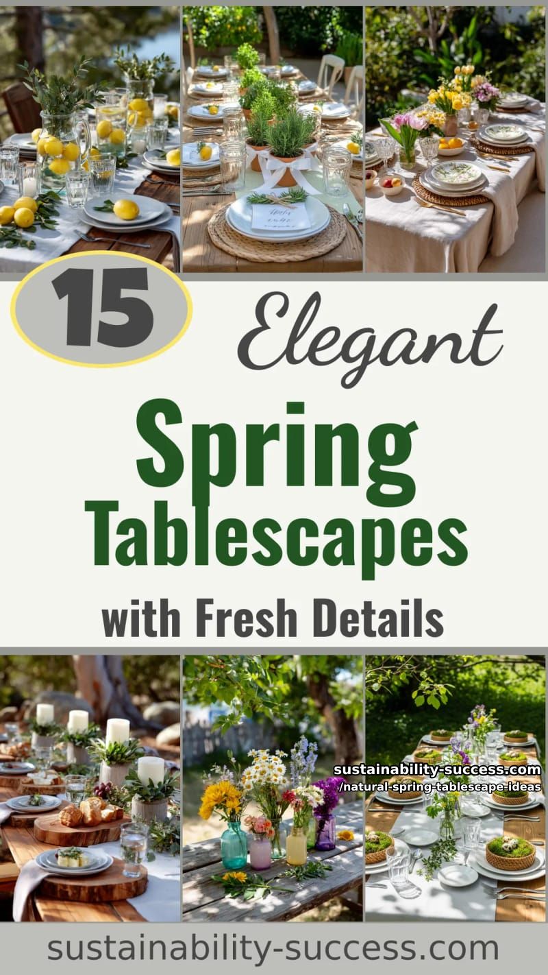 15 Elegant Natural Spring Tablescape ideas with Trendy Details 41 natural spring tablescape ideas - Collage 40