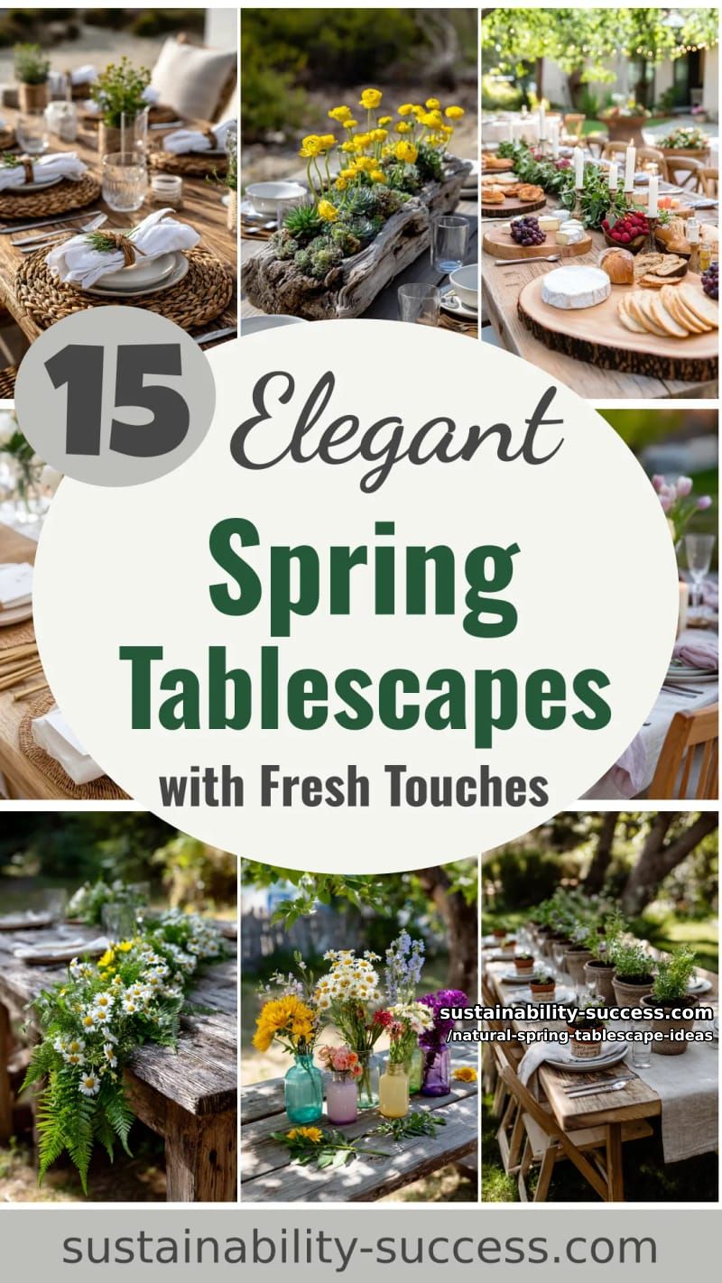 15 Elegant Natural Spring Tablescape ideas with Trendy Details 46 natural spring tablescape ideas - Collage 45