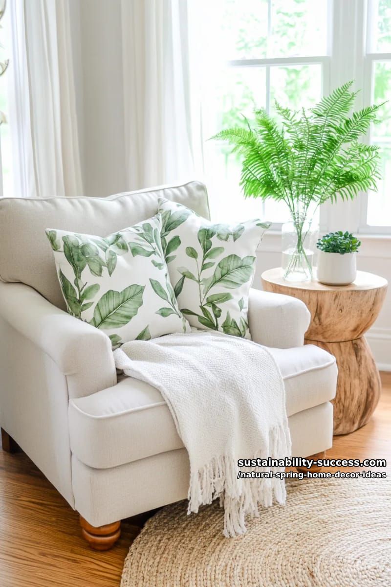 neutral throw pillows with leafy botanical prints for cozy corners 1