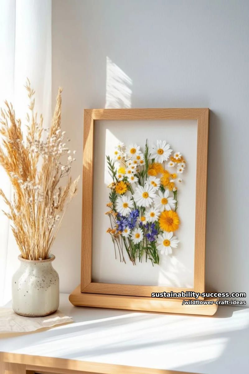 pressed wildflower art framed in minimalist shadowbox for a modern touch 1