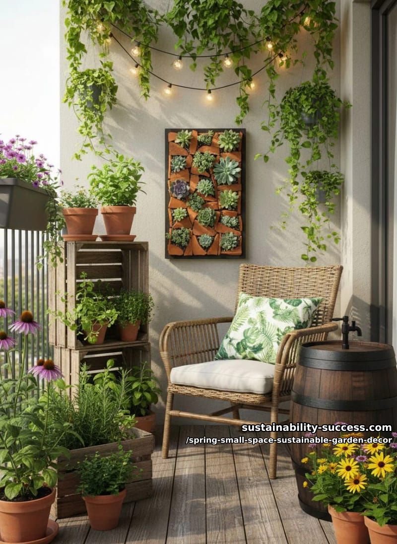 Home Decor 5 succulent mosaic in broken terracotta pots arranged on a vertical frame 9