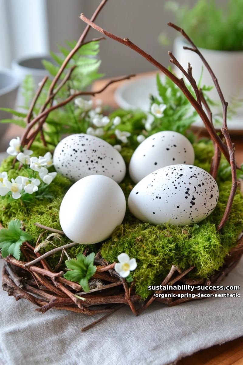 Home Decor 9 tabletop garden of moss, quail eggs, and foraged sticks 25