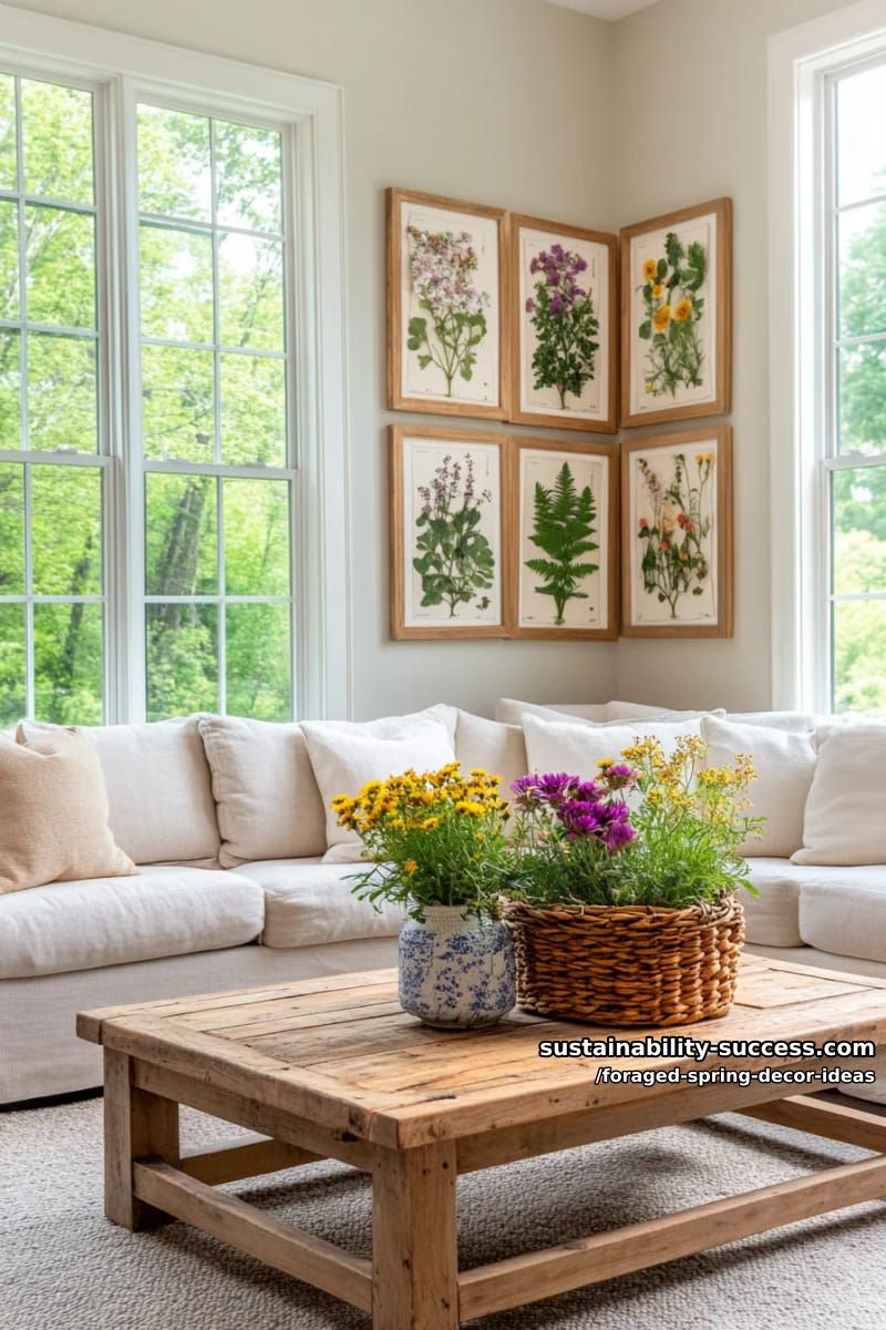 wall art using pressed wildflowers framed with reclaimed wood 1