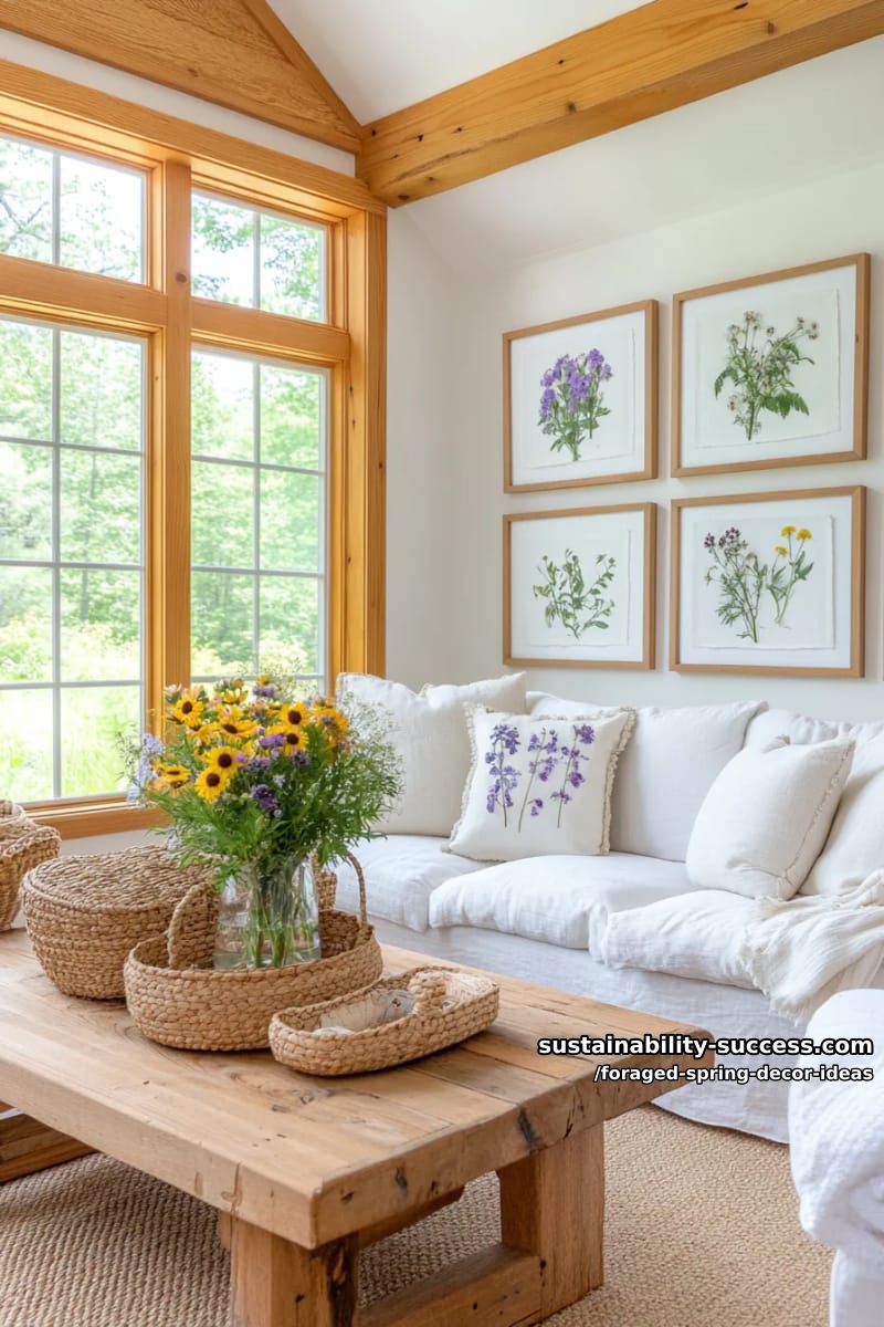 wall art using pressed wildflowers framed with reclaimed wood 1