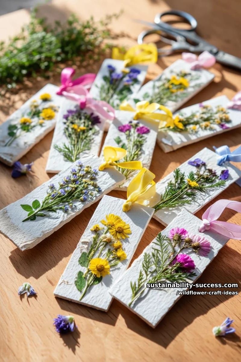 wildflower bouquet bookmarks with delicate ribbon tassels 1