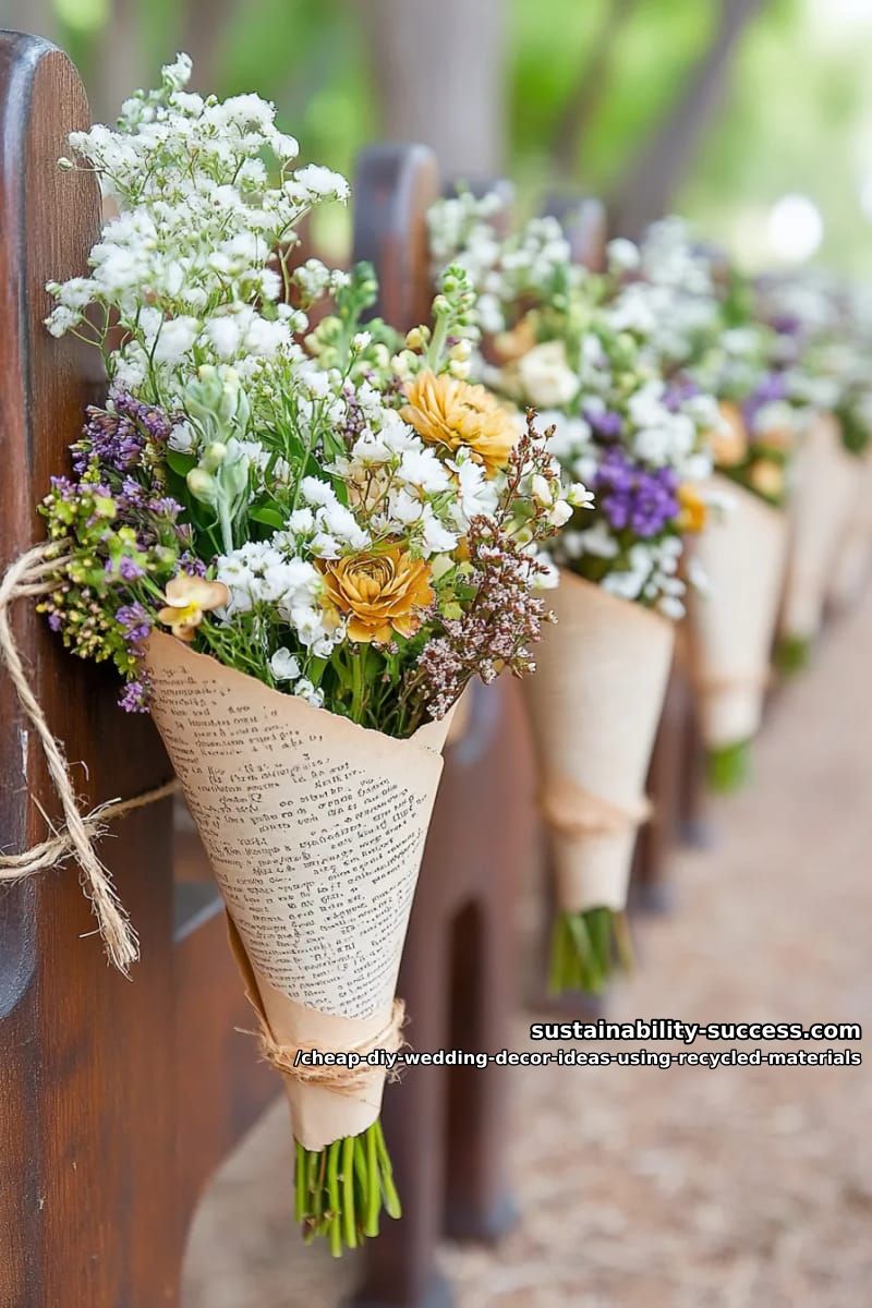 DIY And Crafts 9 book page cone bouquets for aisle markers or bridesmaid accents 12