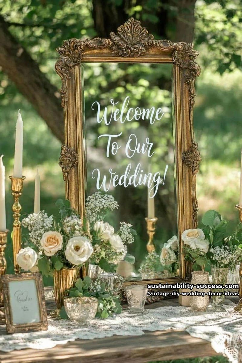 DIY And Crafts 6 gold-framed mirrors as romantic hand-lettered welcome signs 23