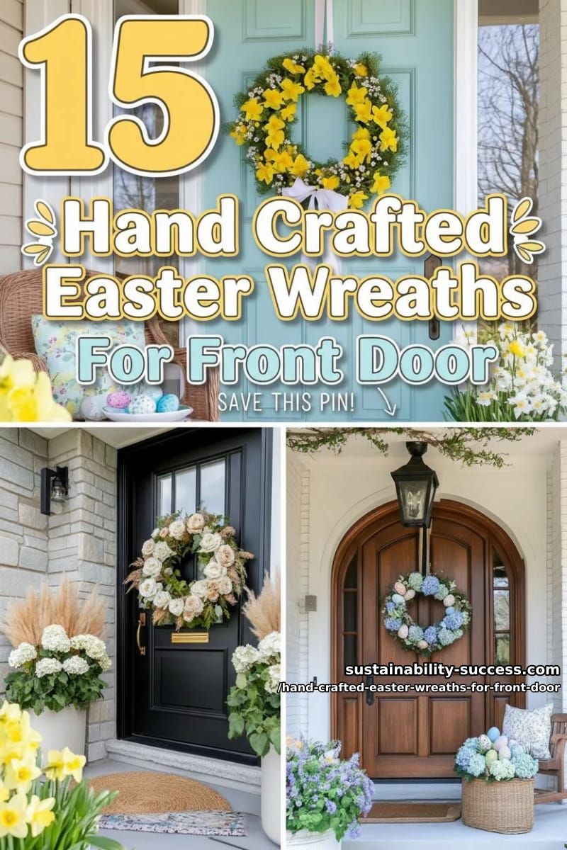 15 Hand Crafted Easter Wreaths For Front Door To Wow Your Guests 46 hand crafted easter wreaths for front door - Collage 45