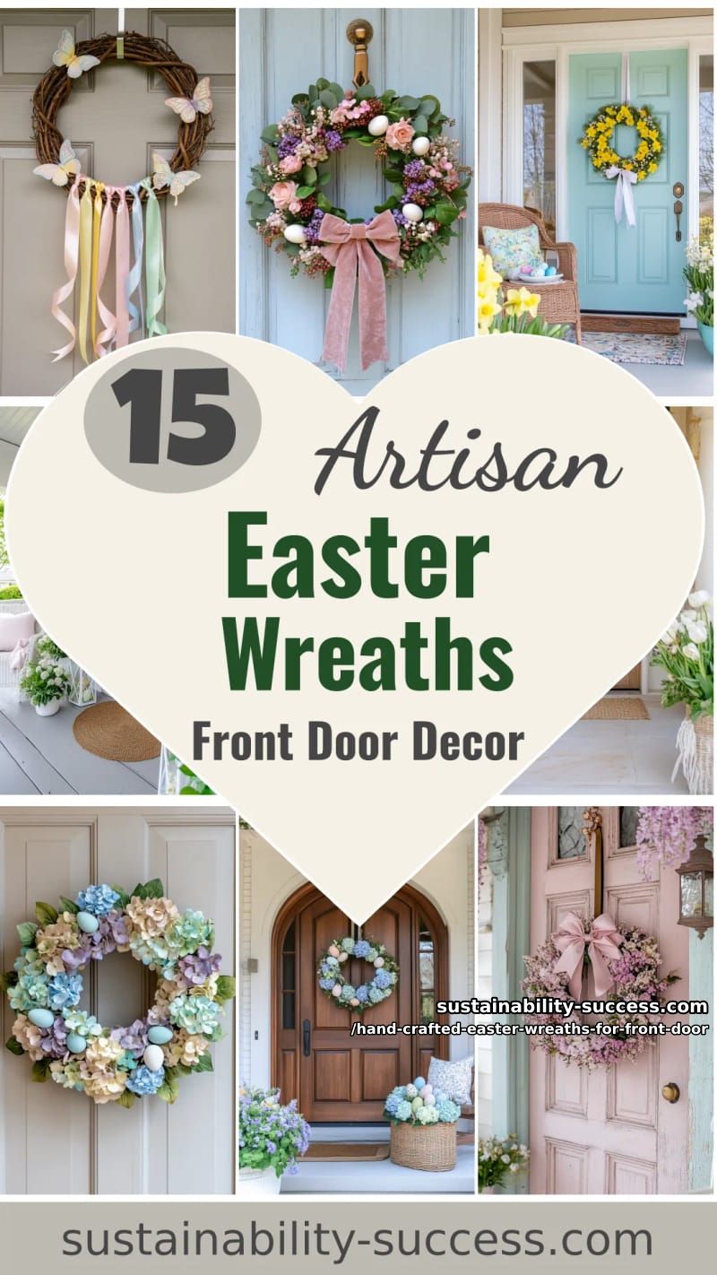 15 Hand Crafted Easter Wreaths For Front Door To Wow Your Guests 49 hand crafted easter wreaths for front door - Collage 48