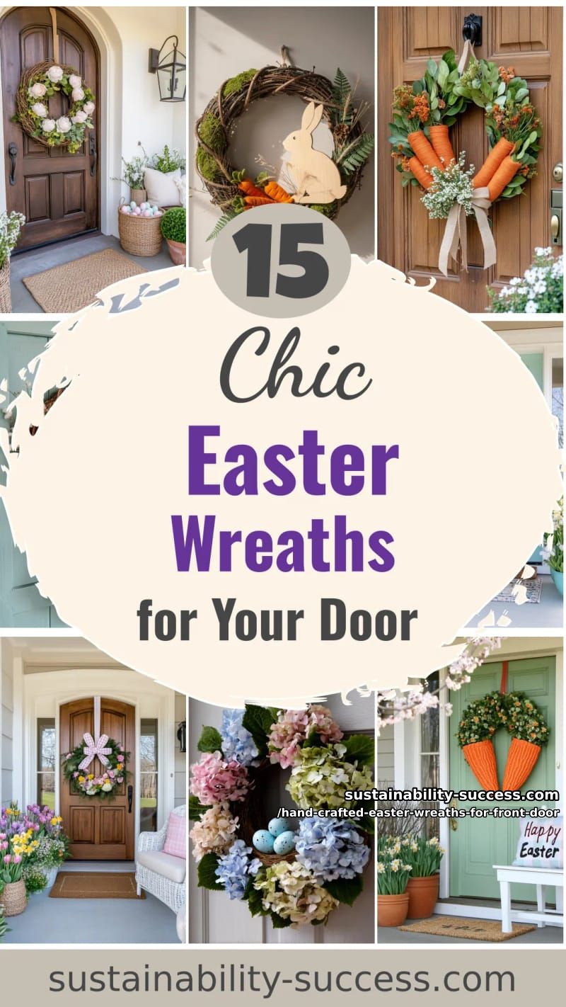 15 Hand Crafted Easter Wreaths For Front Door To Wow Your Guests 51 hand crafted easter wreaths for front door - Collage 50