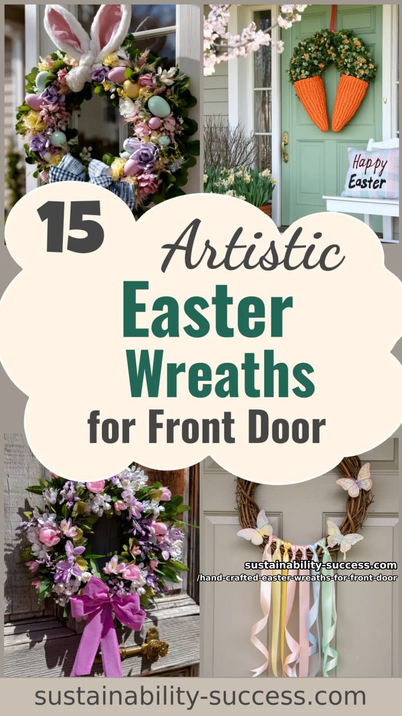 15 Hand Crafted Easter Wreaths For Front Door To Wow Your Guests 52 hand crafted easter wreaths for front door - Collage 51