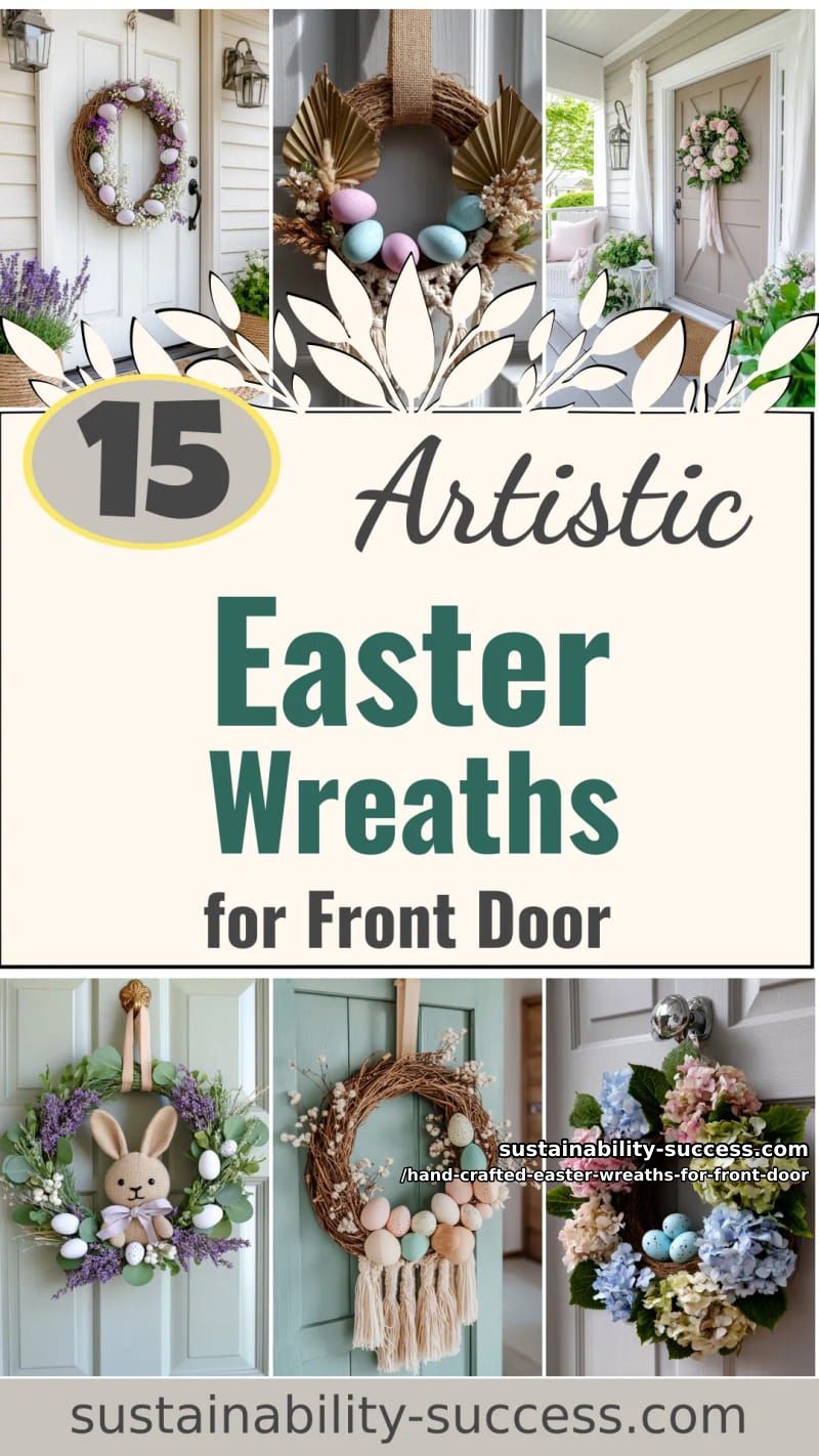 15 Hand Crafted Easter Wreaths For Front Door To Wow Your Guests 53 hand crafted easter wreaths for front door - Collage 52