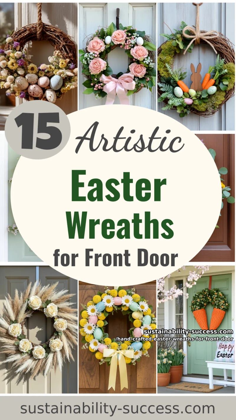 15 Hand Crafted Easter Wreaths For Front Door To Wow Your Guests 56 hand crafted easter wreaths for front door - Collage 55