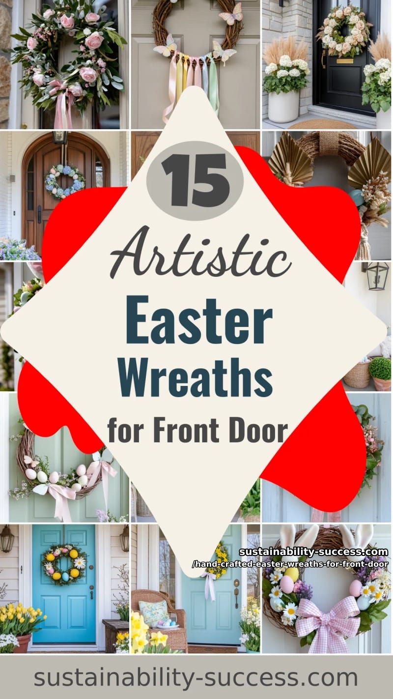 15 Hand Crafted Easter Wreaths For Front Door To Wow Your Guests 59 hand crafted easter wreaths for front door - Collage 58