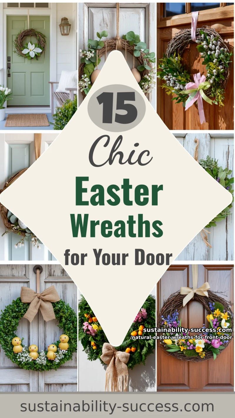 15 Natural Easter Wreaths For Front Door Using Moss, Twigs & Beautiful Earthy Textures 44 natural easter wreaths for front door - Collage 43