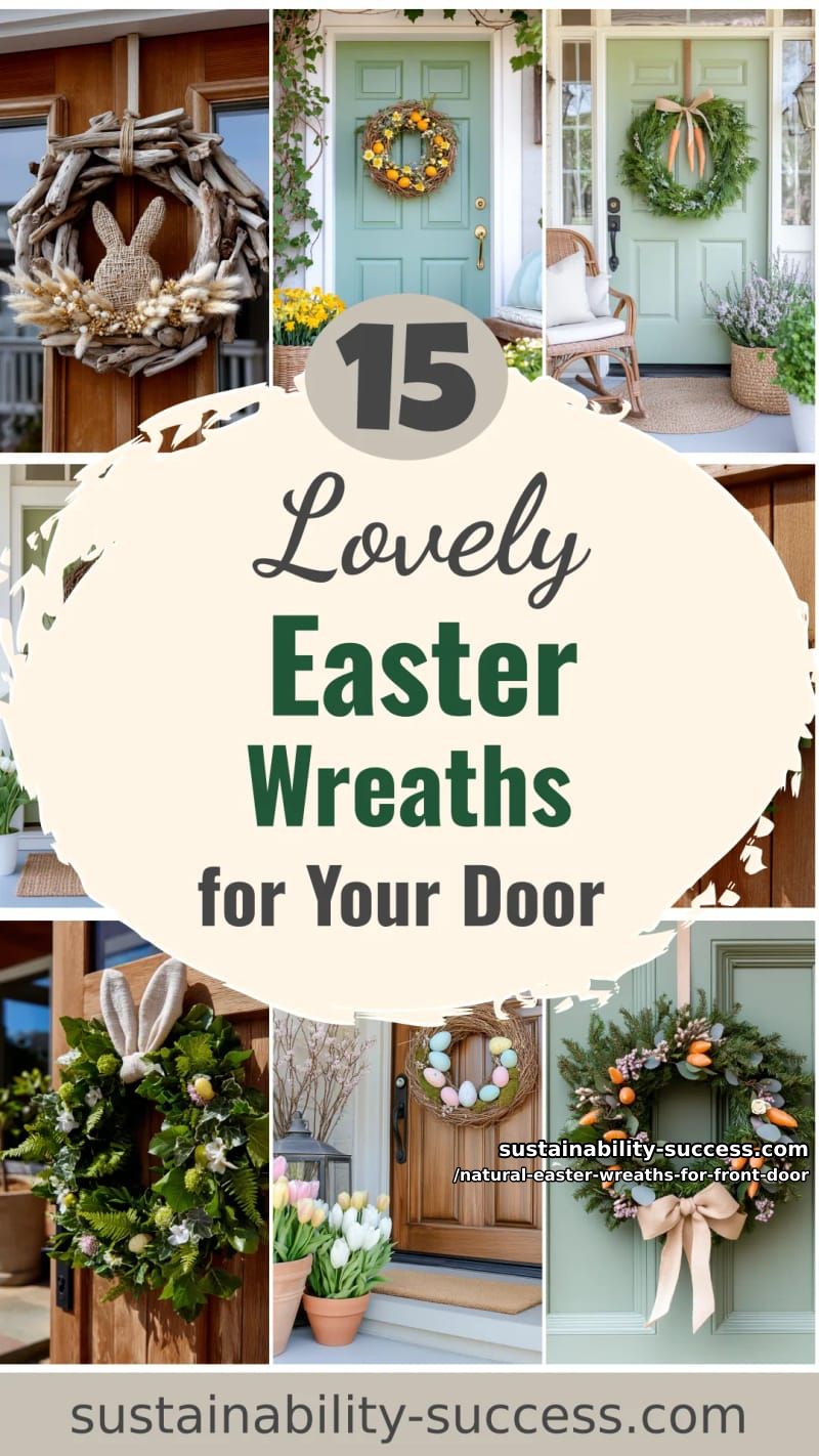 15 Natural Easter Wreaths For Front Door Using Moss, Twigs & Beautiful Earthy Textures 45 natural easter wreaths for front door - Collage 44