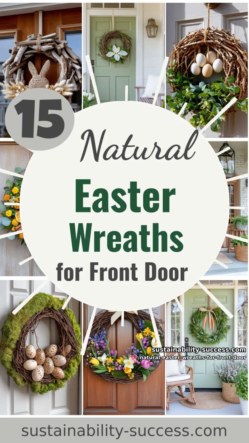 15 Natural Easter Wreaths For Front Door Using Moss, Twigs & Beautiful Earthy Textures 48 natural easter wreaths for front door - Collage 47