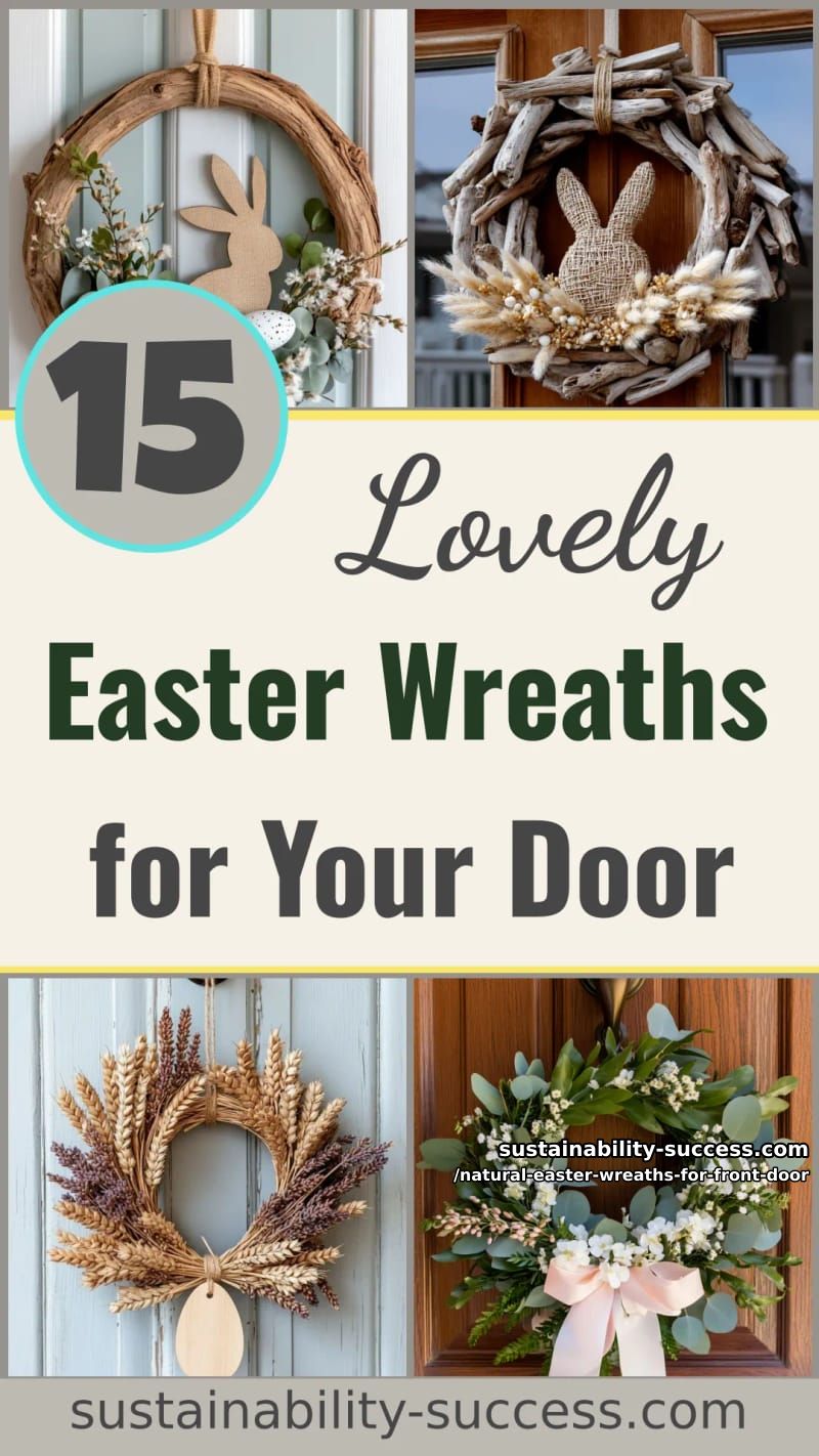15 Natural Easter Wreaths For Front Door Using Moss, Twigs & Beautiful Earthy Textures 49 natural easter wreaths for front door - Collage 48