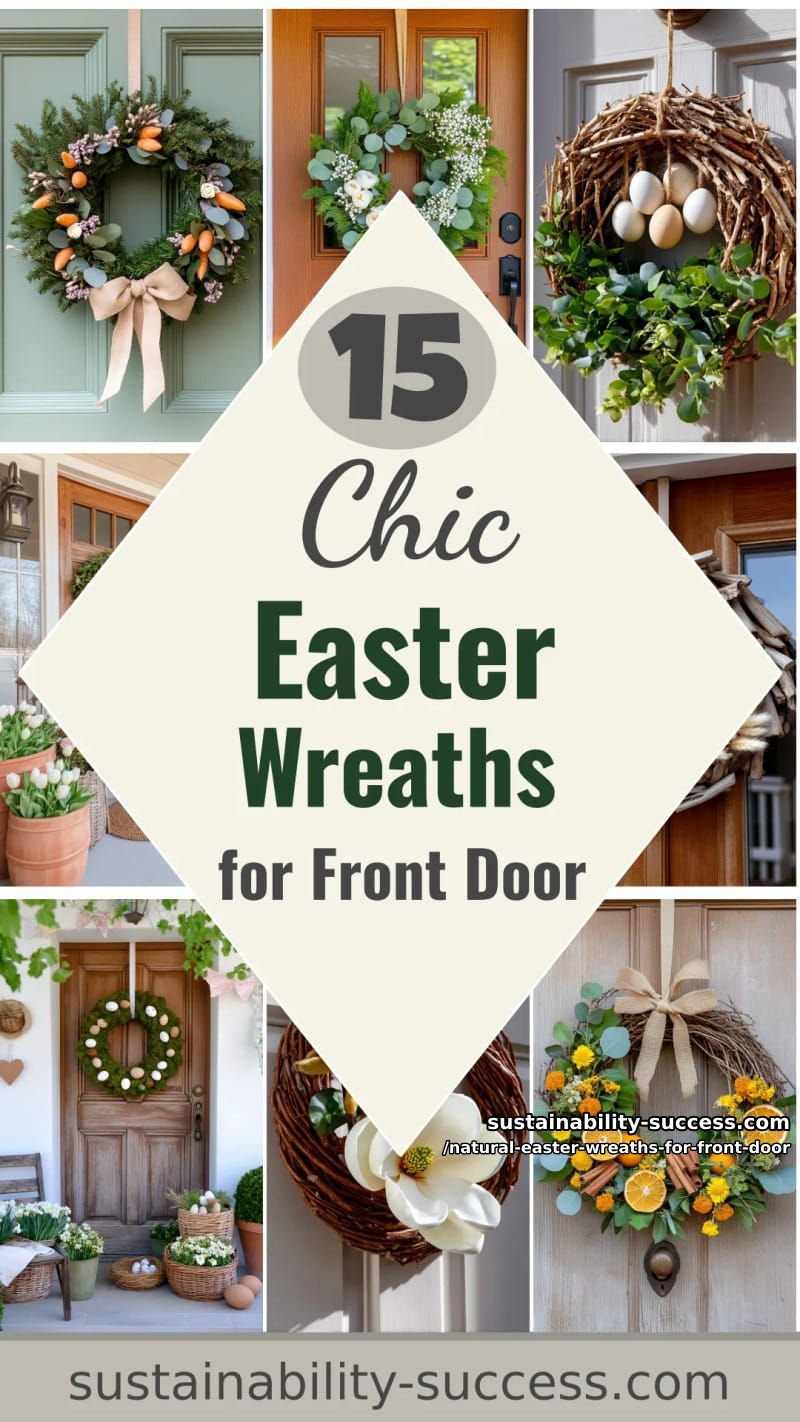 15 Natural Easter Wreaths For Front Door Using Moss, Twigs & Beautiful Earthy Textures 51 natural easter wreaths for front door - Collage 50