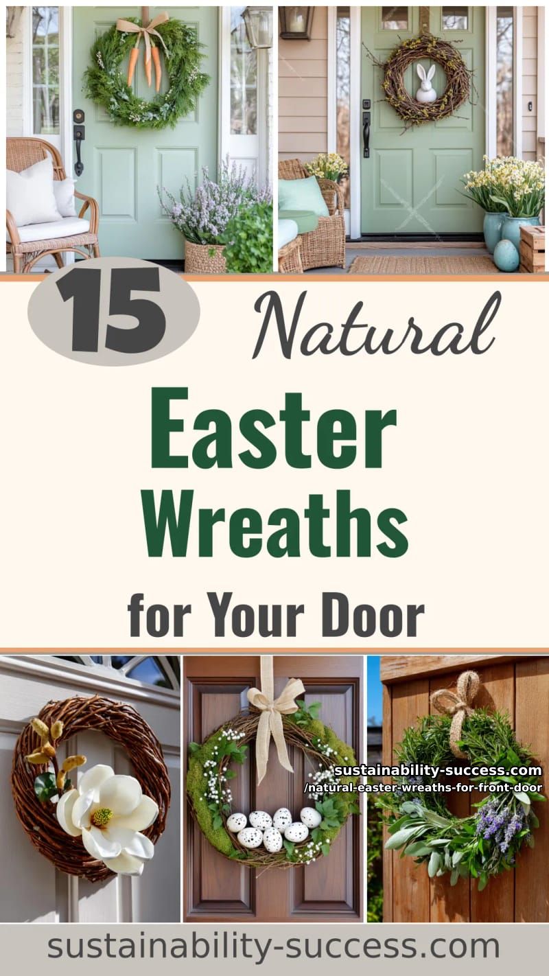 15 Natural Easter Wreaths For Front Door Using Moss, Twigs & Beautiful Earthy Textures 52 natural easter wreaths for front door - Collage 51