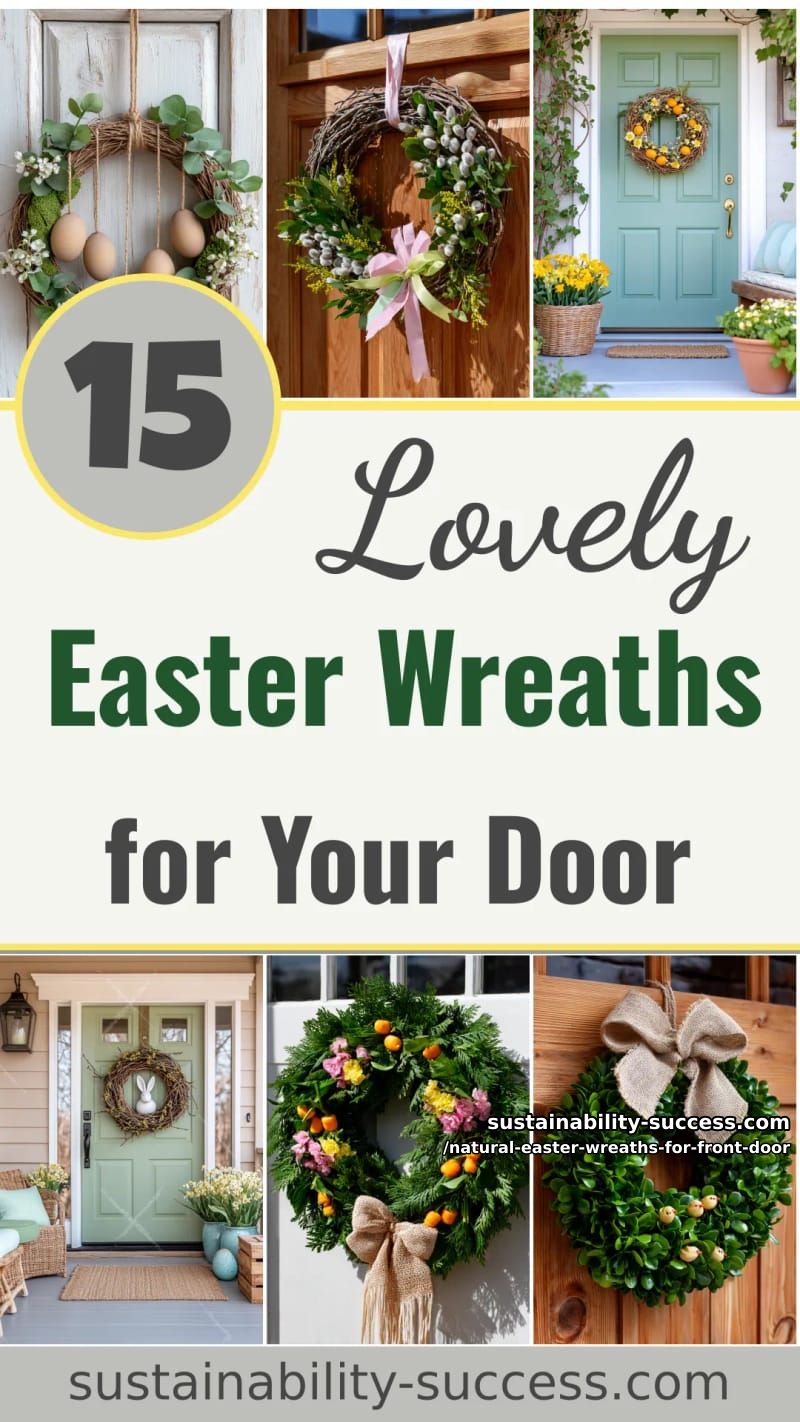 15 Natural Easter Wreaths For Front Door Using Moss, Twigs & Beautiful Earthy Textures 54 natural easter wreaths for front door - Collage 53