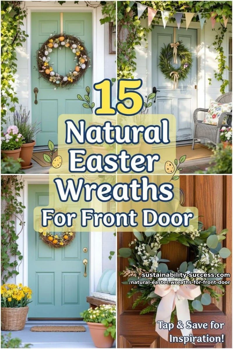 15 Natural Easter Wreaths For Front Door Using Moss, Twigs & Beautiful Earthy Textures 56 natural easter wreaths for front door - Collage 55