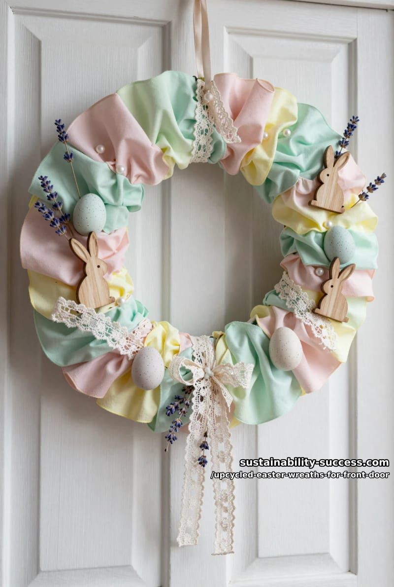 shabby chic wreath using coffee filters dipped in pastel dye 1