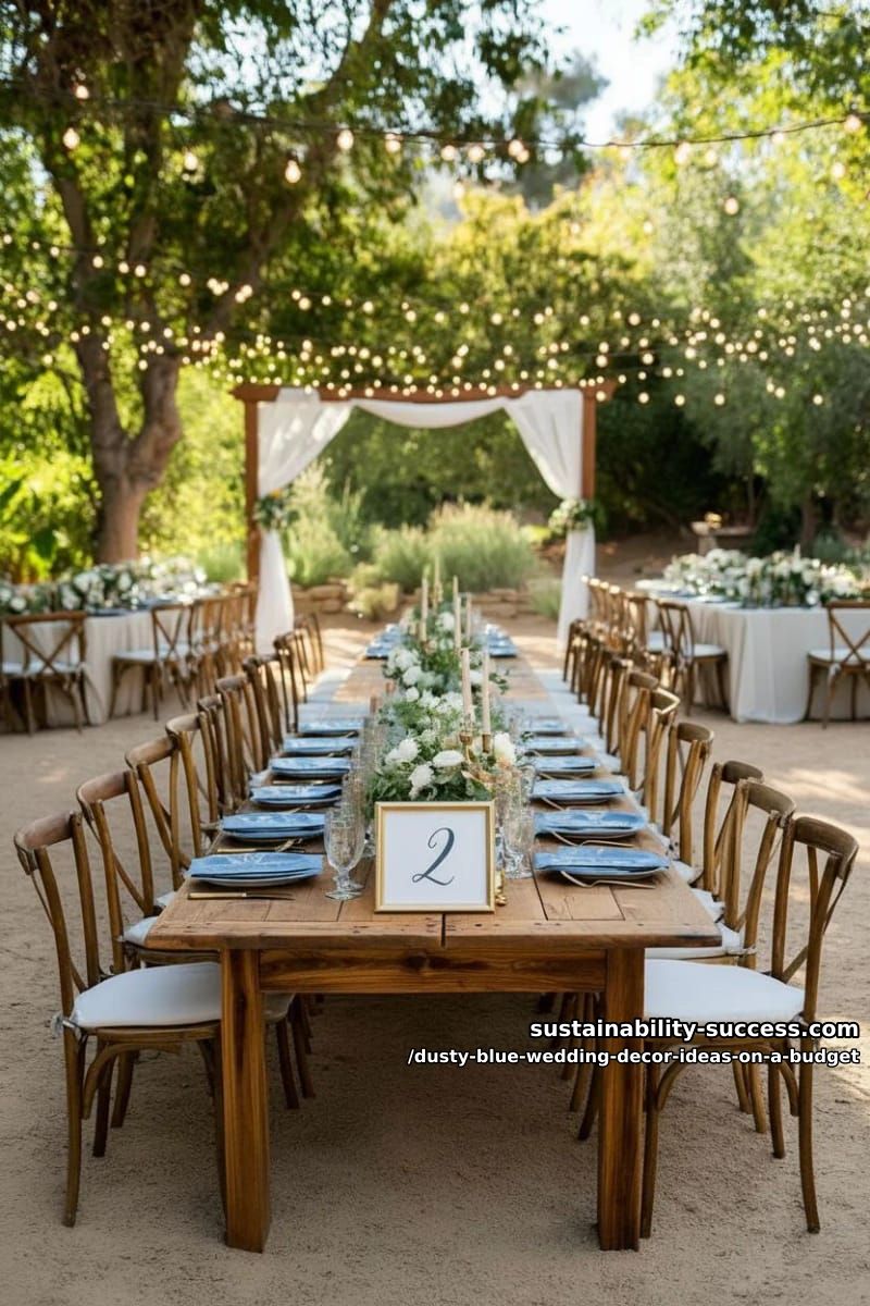 thrifted gold frames with blue signage for table numbers 1