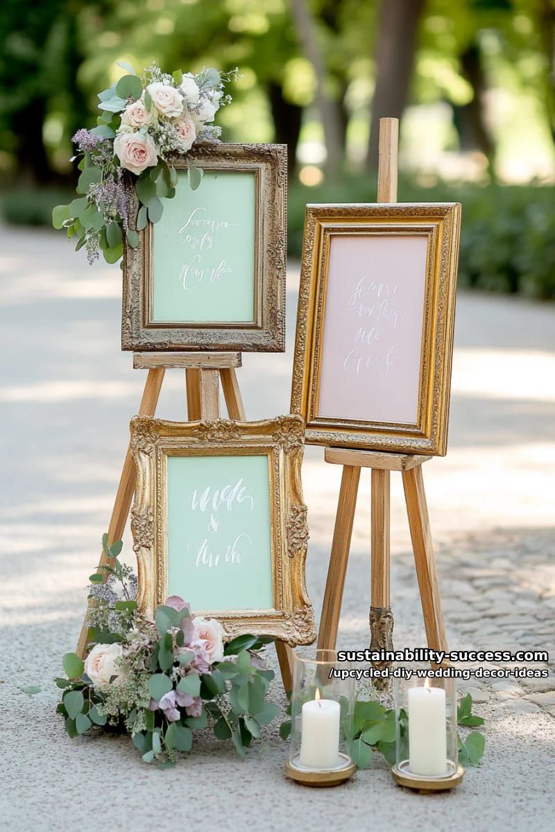 DIY And Crafts 10 thrifted picture frames transformed into eclectic wedding signage displays 4