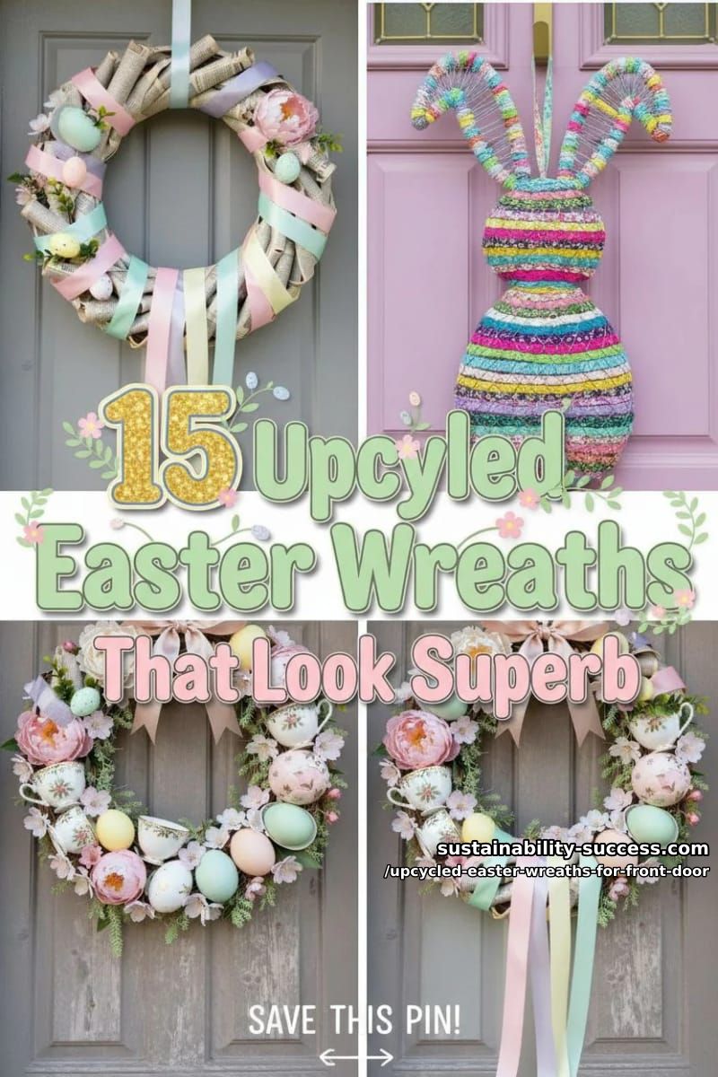 15 Upcycled Easter Wreaths For Front Door That Look Superb 37 upcycled easter wreaths for front door - Collage 36