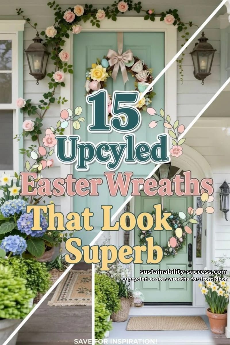 15 Upcycled Easter Wreaths For Front Door That Look Superb 39 upcycled easter wreaths for front door - Collage 38